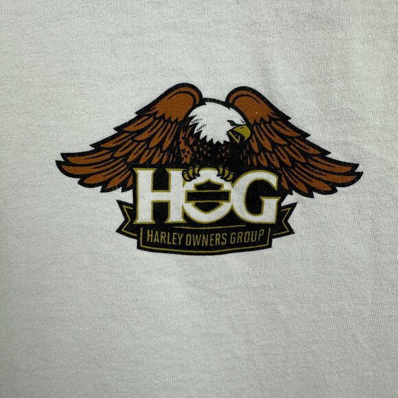 Harley Owners Group Hanes T-Shirt 2XL White Florida Gulf Coast St.Petersburg FL - Picture 5 of 7